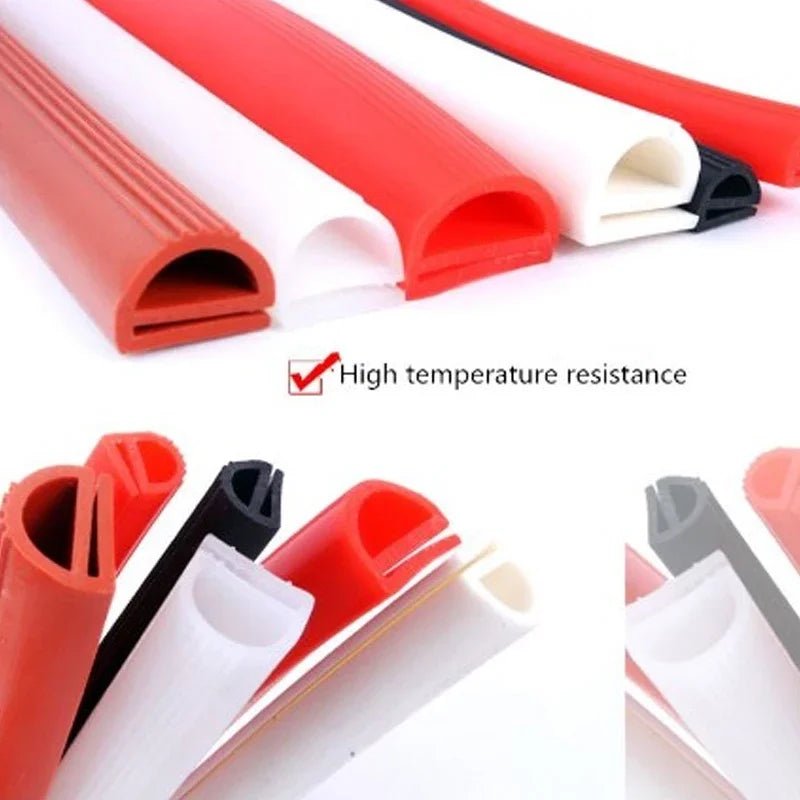 Silicone seal E Type Strip Red White E Shape Silicone Stirp Door Oven Freezer Door Oven Steaming