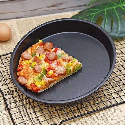 8 Inch Round Thickened Pizza Pan Baking Tray Air Fryer Oven Pizza Mold Household Baking Accessory
