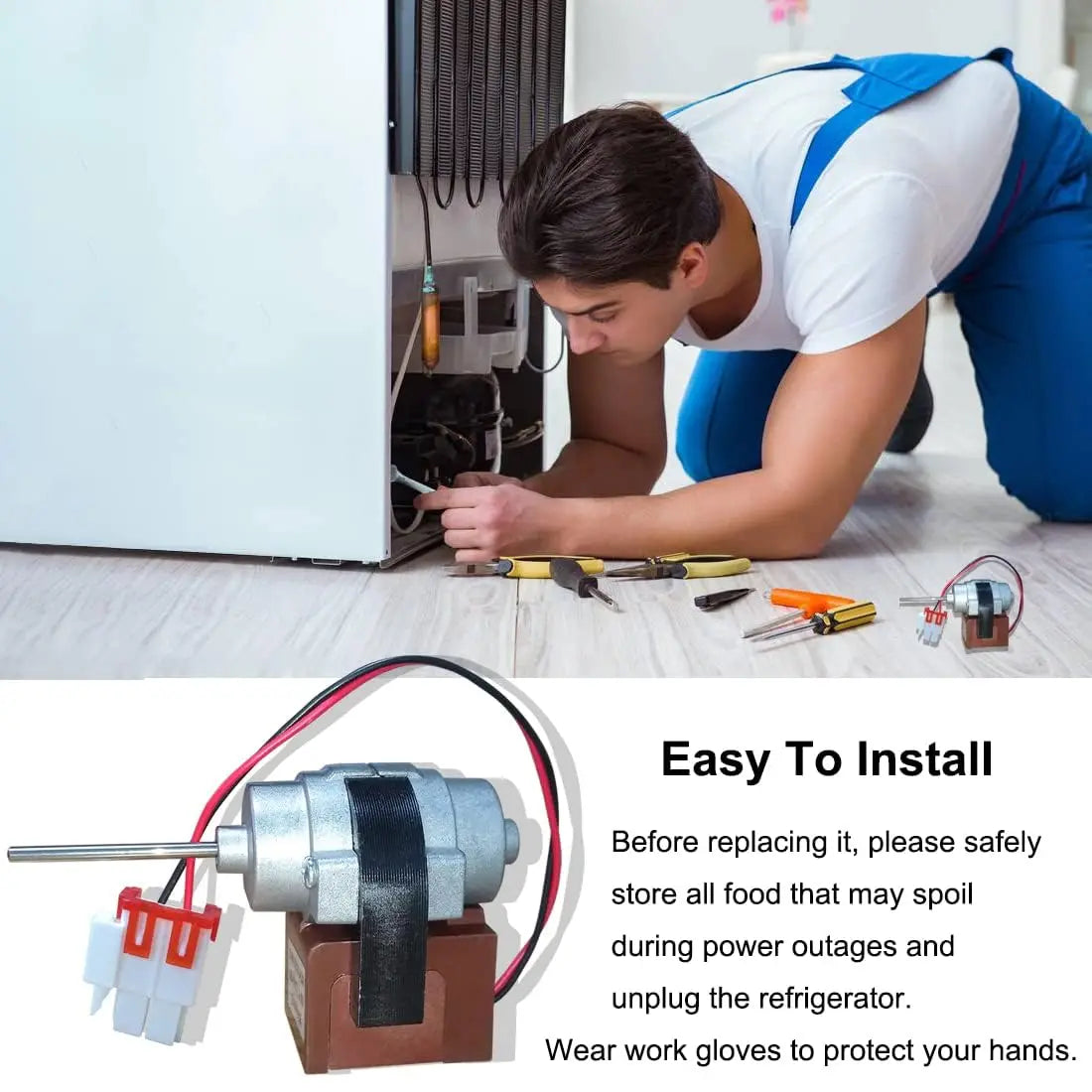 Replacement Refrigerator Fan Motor Compatible with Bosch / Daewoo D4612AAA21 / 3015915900 / 3015907300