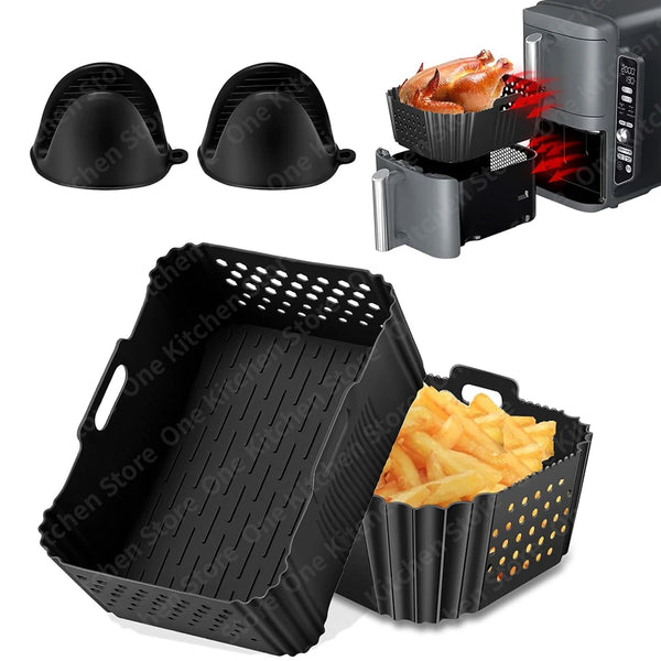 Silicone Mold for Ninja Double Stack SL400 SL401 9.5L Hot Air Fryer Accessories Ninja Airfryer Insert Baking Accessories