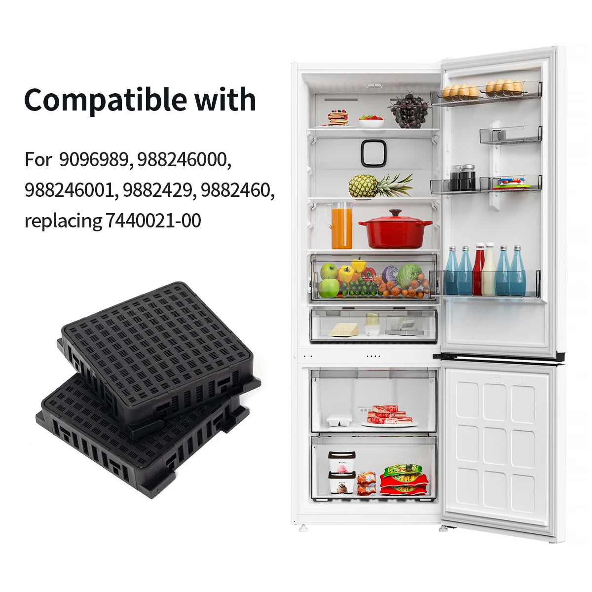 Replacement Refrigerator Air Filter Compatible with Liebherr 9096989 / 988246000 / 988246001 / 9882429 / 9882460 — Model Options