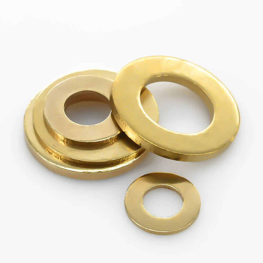 Solid Brass Flat Washer Plain Brass Gasket Shim Pad Ring Spacer Circular Meson M2 M3 M4 M5 M6 M8 M10 M12 M14 M16 M18 M20