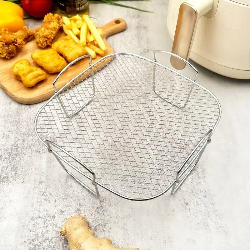 Kitchen Utensils Cook Multiple Foods Air Fryer Grille Compatible with Air Fryers Oven Grill Stainless Steel Stackable Grill