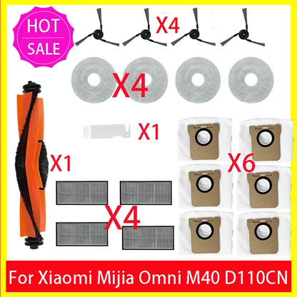 For ( Compatible with Xiaomi Mijia M40 ) D110CN Vacuum Parts Main Tricut Roller Side Brush Hepa Filter Mop Cloth Dust Bag Accessories