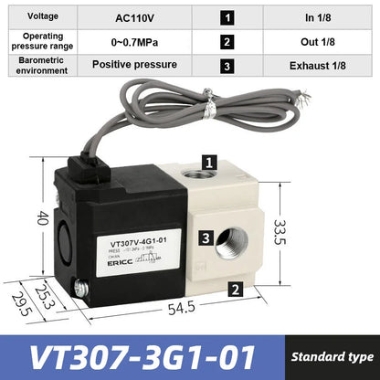 Pneumatic Direct-acting Solenoid Valve High Frequency VT307-3G 4G 5G 6G 4G1 5G1-01/02 Electromagnetic Two Three-way Vacuum Valve