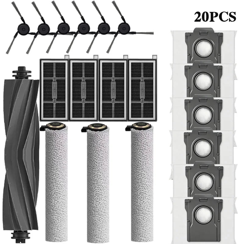 For MOVA S70 Roller/S70 Ultra Roller/S70 Pro Roller Robot Vacuum Dust Bags Mop Main Side Brushes Cloths HEPA Filters Spare Parts