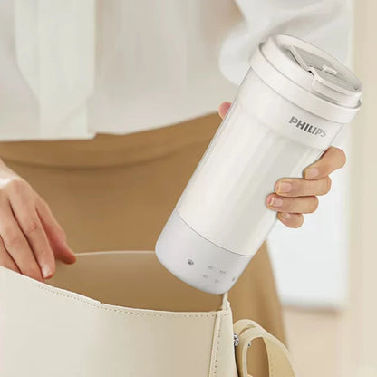 Compatible with Philips AWP3387 Portable Electric Heating Coffee Cup 450ml 4 Temp Levels 304 Stainless Steel Travel Water Boiler