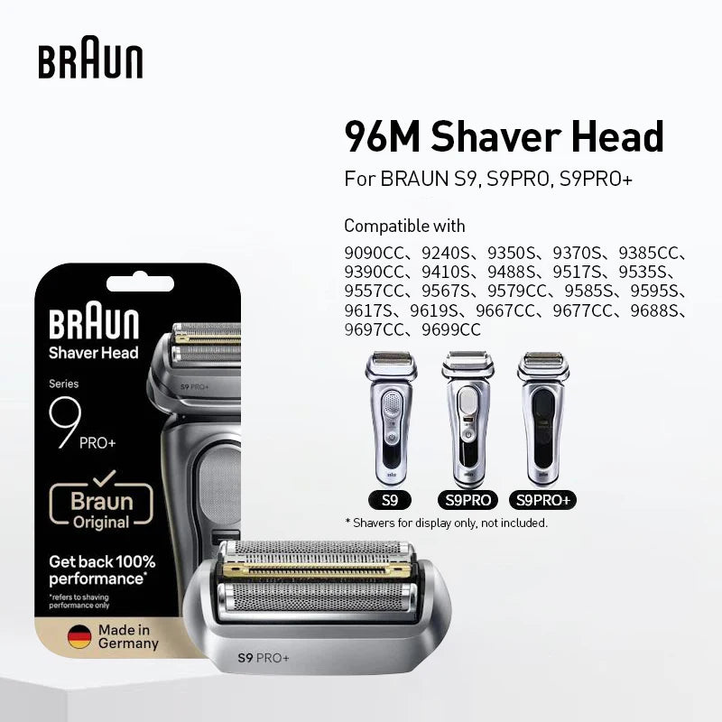 Braun 96M electric shaver Head Compatible with S9, S9Pro, S9Pro+,Lifespan: 18 months