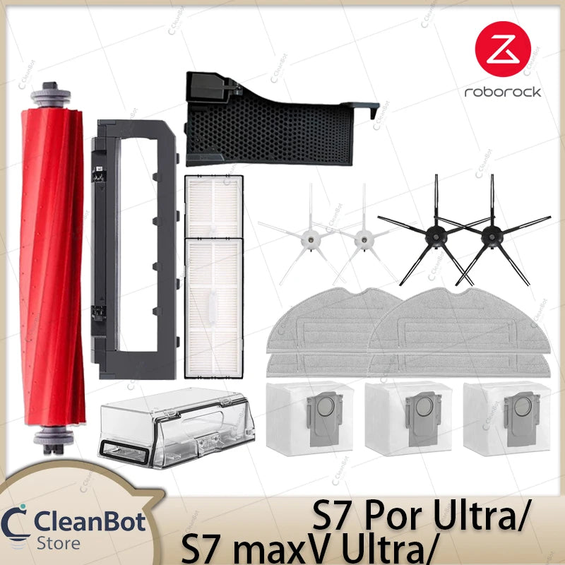 Compatible with Roborock S7 MaxV Ultra/S7 Pro Ultra Robot Vacuum Cleaner Accessories Main Brush Side Brush HEPA Filter Mop Cloths Spare Parts