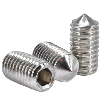 Set Screw Hex Hexagon Socket Cone Point Grub Screw DIN914 304 Stainless Steel Allen Head Set Screws M2 M2.5 M3 M4 M5 M6 M8 M10