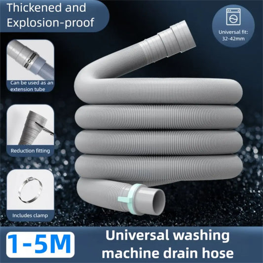 Flexible 1/2/3/5m Washing Machine Drain Hose EVA Flexible Dishwasher Drain Hose Extension Pipe Corrugated Washer Discharge Tube