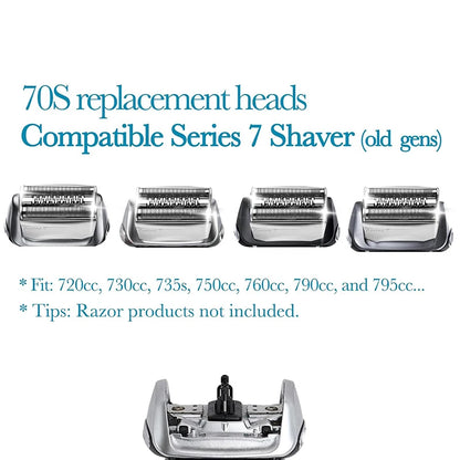70S Replacement Shaver Head Compatible with Braun Series 7 — Pack Options