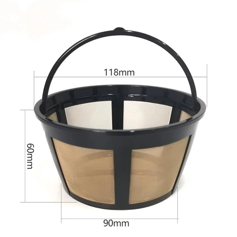 Reusable Coffee Filter Basket Mesh Nylon Stainless Steel Tea Coffee Filter Screen with Handle Coffee Machine Filter