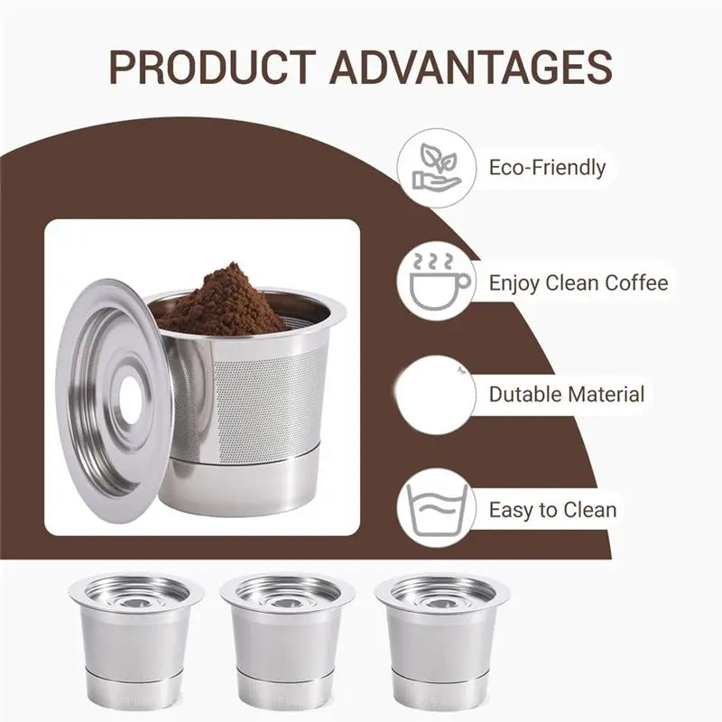 YCOC-Reusable Coffee Pod For Ninja PB041 PB051 CFP101, 304 Stainless Steel Reusable K-Cups For Coffee Maker K Cup Filters
