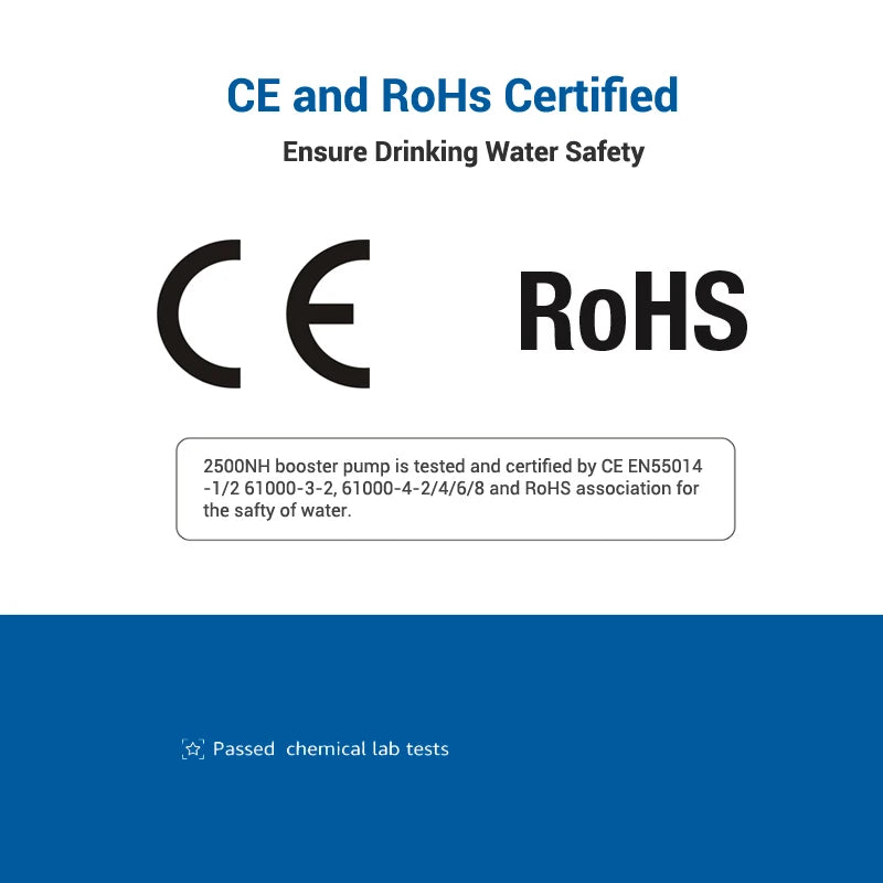 Coronwater RO 24V 50gpd Water Booster Pump 2500NH Increase Reverse Osmosis Water System Pressure