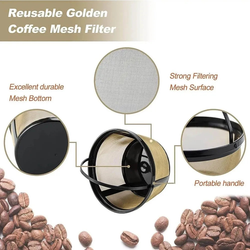 Reusable Coffee Filter Basket Mesh Nylon Stainless Steel Tea Coffee Filter Screen with Handle Coffee Machine Filter