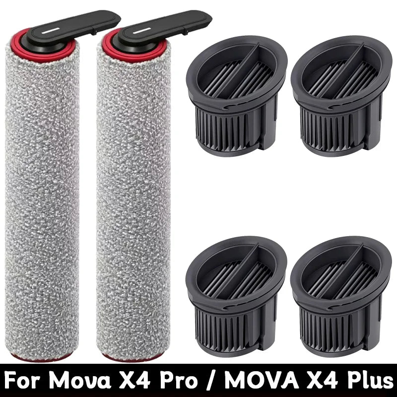 For Mova X4 Pro / MOVA X4 Plus Wet Dry Vacuum Cleaner Accessories Brush Roller And HEPA Filter Replacement Spare Parts
