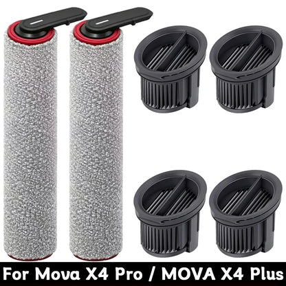 For Mova X4 Pro / MOVA X4 Plus Wet Dry Vacuum Cleaner Accessories Brush Roller And HEPA Filter Replacement Spare Parts