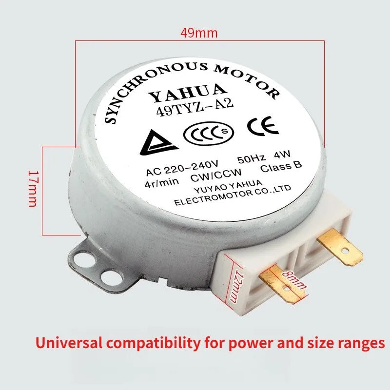 Microwave Synchronous Motor AC 220-240V 4W 49TVZ-A2 Turntable Motor Replacement Part for Oven
