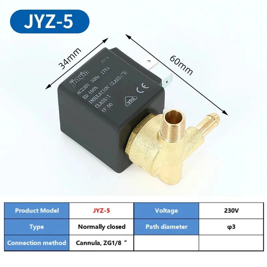 230V JYZ-5 Jiayin Normally Closed Solenoid Valve Water Valve Ironing Machine Electric Iron Control Valve Accessories Booster