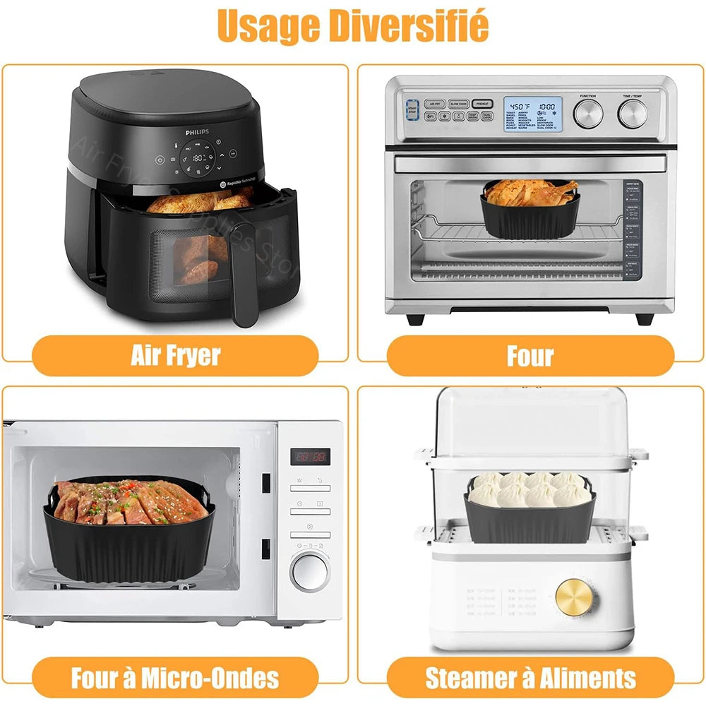Air Fryer Mold for Philips Series 2000 NA230/00 COSORI 5.5L/6L/6.2L Square Reusable Silicone Airfryer Liners Baking Accessories