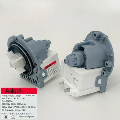 For Askoll 00180A 30008D Compatible with Samsung LG Drum Washing Machine Drain Pump