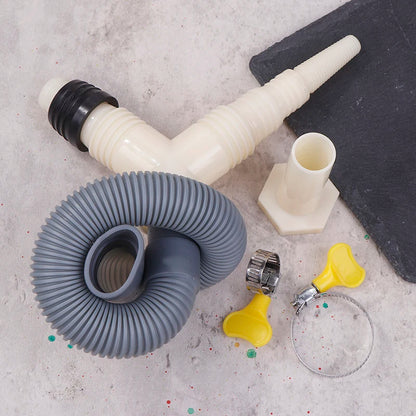 Convenient Washer-Dryer Drainage with Extended Hose and Adapter Tee