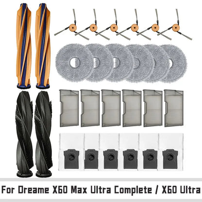 For Dreame X60 Max Ultra Complete X60 Ultra Robot Vacuum Cleaner Accessories Main Roller Side Brush Hepa Filter Bag Parts
