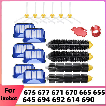Replacement Parts Accessories for iRobot Roomba 675 670 665 690 692 694 671 677 650 655 614 Side Main Roller Brush Filter