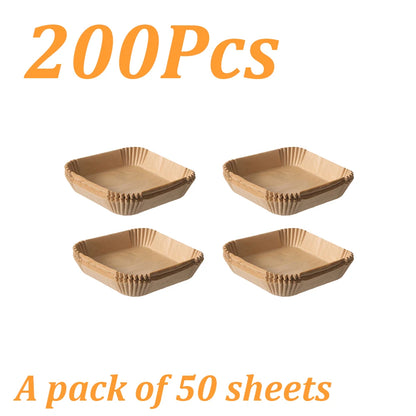 50-500Pcs Disposable Air Fryer Paper Oven Paper Nonstick Air Fryer Baking Paper Round Square Air Fryer Paper Kitchen Accessory