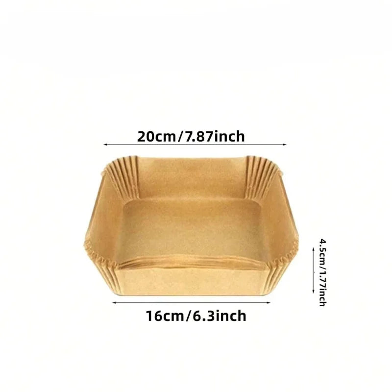 10-200pcs Air Fryer Disposable Paper Liner Square Air Fryer Liner Oil & Parchment Paper for Baking Roasting & BBQs Gr
