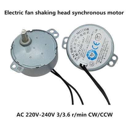 TYJ50-8A7 AC 220V-240V 2.5/3r/min 4/5rp CW CCW 50/60Hz 4W Claw Pole Permanent Magnet Synchronous Motor Electric Fan Shaking Head