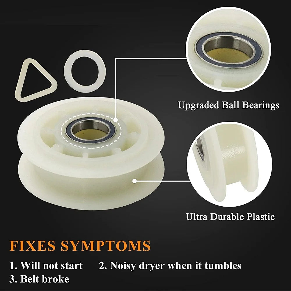 Dryer Drum Belt and Idler Pulley and Pulley Kit Compatible with May-tag,Ken-more Dryers 661570VP 661570V PS11726337