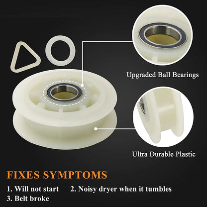 Dryer Drum Belt and Idler Pulley and Pulley Kit Compatible with May-tag,Ken-more Dryers 661570VP 661570V PS11726337