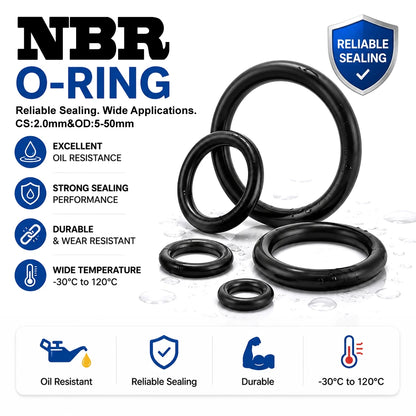20Pcs NBR O-Ring CS 2mm OD 5~50mm /corrosion-resistant/equipment maintenance rubber O-ring