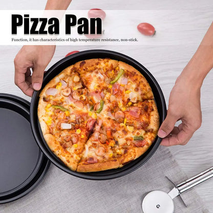 8 Inch Round Thickened Pizza Pan Baking Tray Air Fryer Oven Pizza Mold Household Baking Accessory