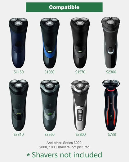 SH30 Replacement Heads ComfortCut Blades Compatible with Philips Norelco Series 3000, 2000, 1000 Shavers and S738 Click and Style