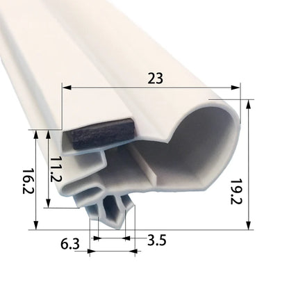 Refrigerator Door Seal — 2.5m Magnetic — Uncut Strip