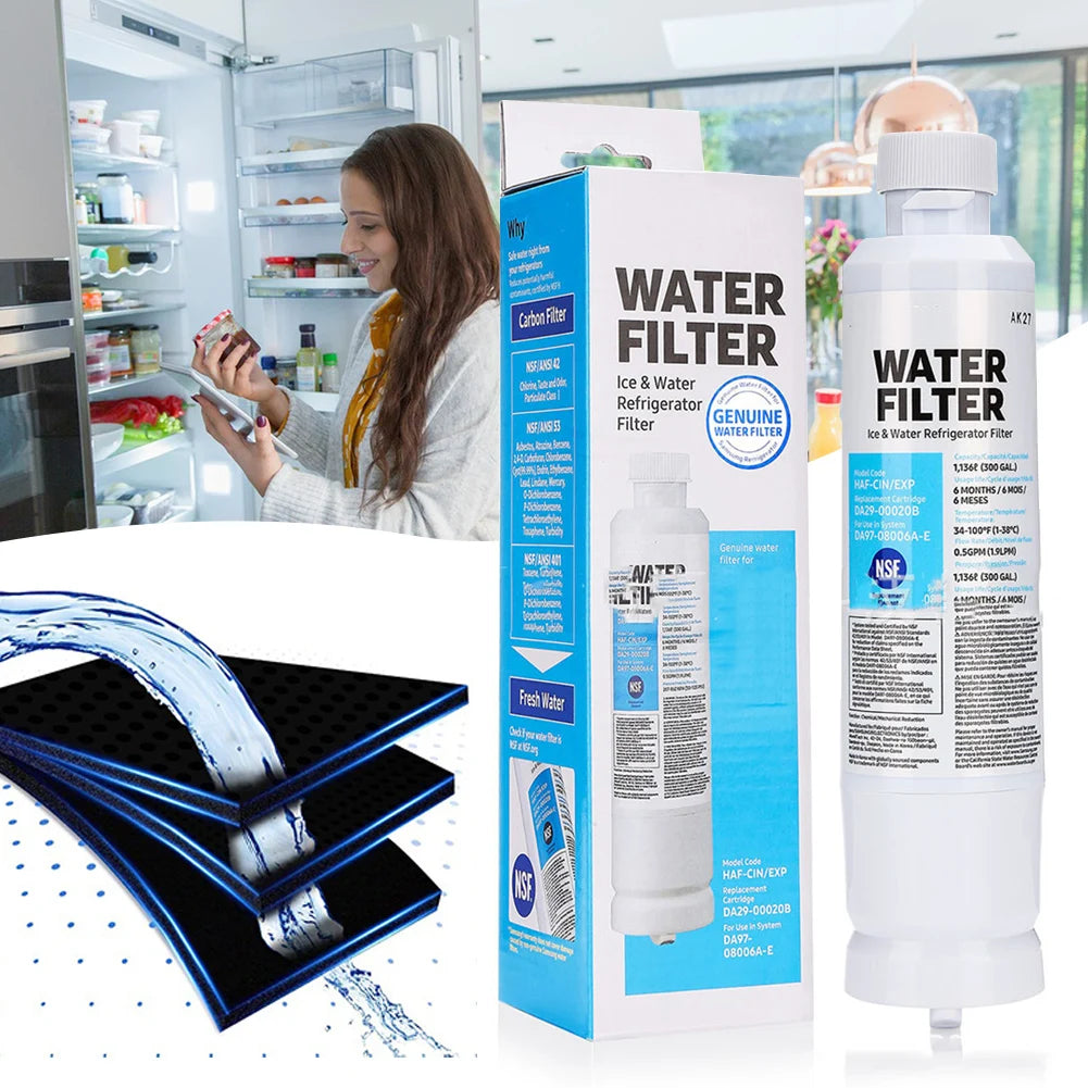Replacement Refrigerator Water Filter Compatible with Samsung DA29-00020B — 1/2/3 Pack