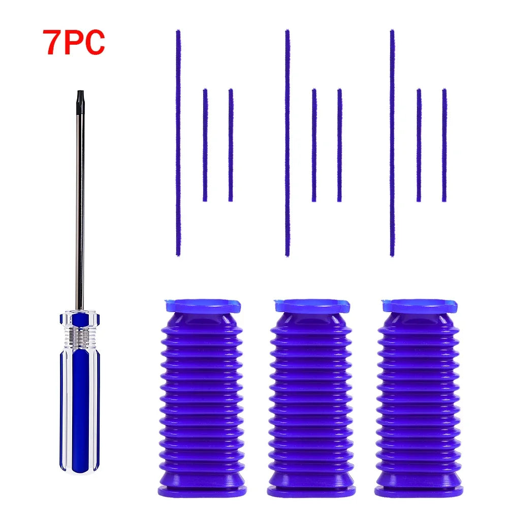 For Dyson V6 V7 V8 V10 V11 Vacuum Accessories Washable Household Floor Brush Roller Blue Hose Soft Velvet Strips