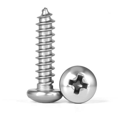 Small 304 Stainless Steel Cross Phillips Pan Head Self Tapping Screw Round Head M1.2-M3.5 for DIY Electronics