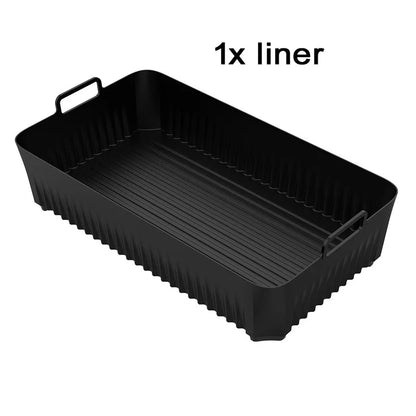 Reusable Silicone Air Fryer Basket Liner Fit Ninja AF500 Non-Stick Heatproof Easy Clean Kitchen Cooking Accessory