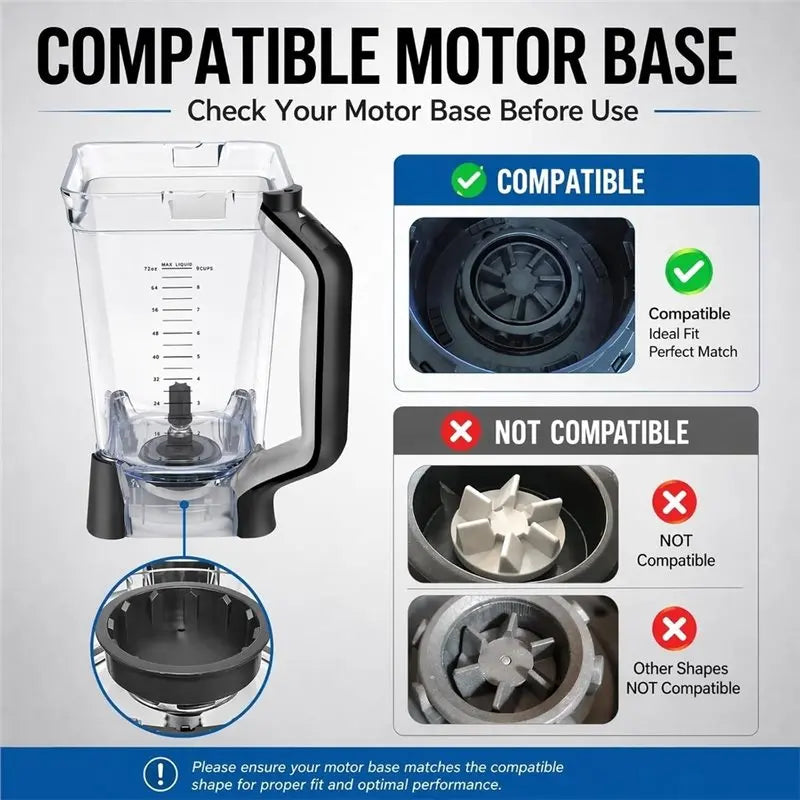 Hot Sale-For Ninja Blender Replacement Pitcher Replacement Parts For Ninja Blender 72Oz Blender Replacement