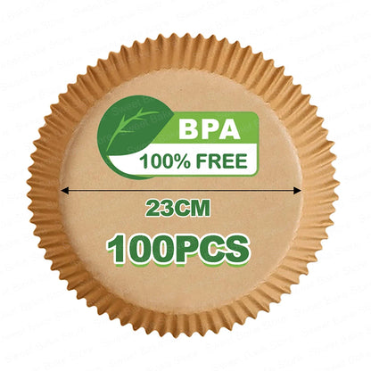 16/20/23CM Round Air Fryer Disposable Baking Paper Liners Non-Stick Oil-proof Parchment Paper Mat For 3-12QT Steamer Container
