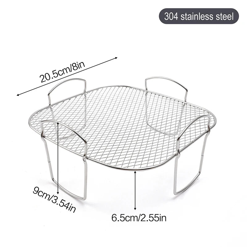 Air Fryer Accessories Metal Oven Air Fryer Racks For Baking Stackable Grill Skewer Rack Fit All Airfryer 4.2Qt - 5.8Qt