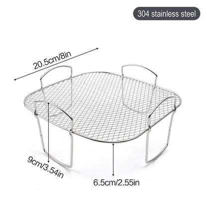 Air Fryer Accessories Metal Oven Air Fryer Racks For Baking Stackable Grill Skewer Rack Fit All Airfryer 4.2Qt - 5.8Qt