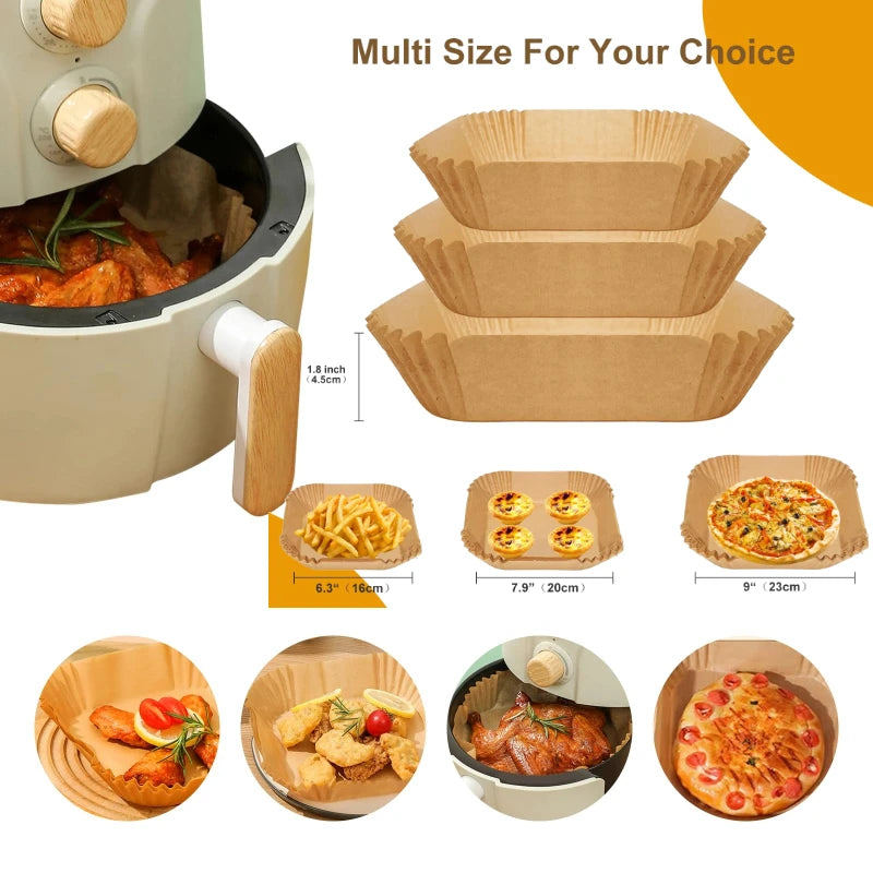 Air Fryer Paper Oven Paper Disposable Brush Non-Stick Airfryer Baking Papers Liners Parchment Paper for Baking Microwave