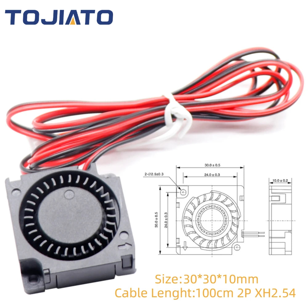 DC Brushless Cooling Fan 2510/3010/4010/5010/5015/6015mm 12V/24V 2Pin Dupont Wire Centrifugal Turbo Blower for 3D Printer Parts