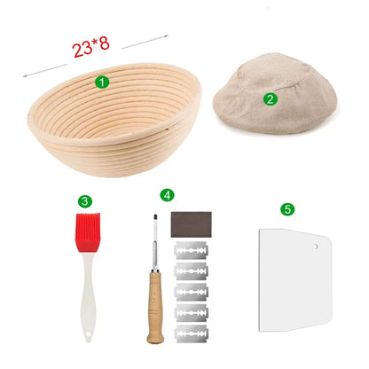 5/8pcs Bread Banneton Proofing Basket Natural Rattan Wicker Oval Round Dough Sourdough Baskets Cane Baking Fermentation