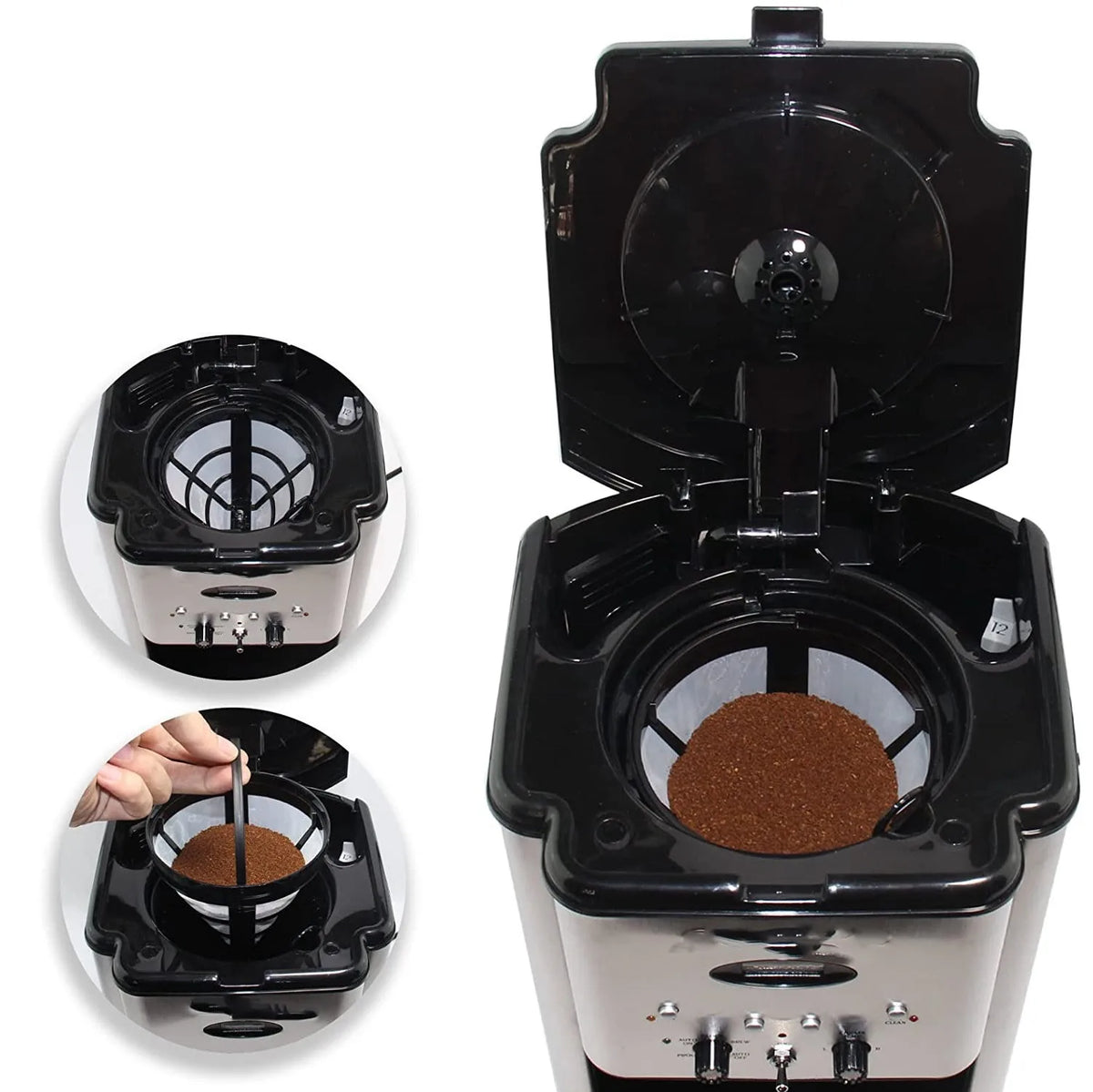 2Pack No.4 Reusable Coffee Maker Basket Filter for Cuisinart Ninja Filters, Fit Most 8-12 Cup Basket Drip Coffee Machine